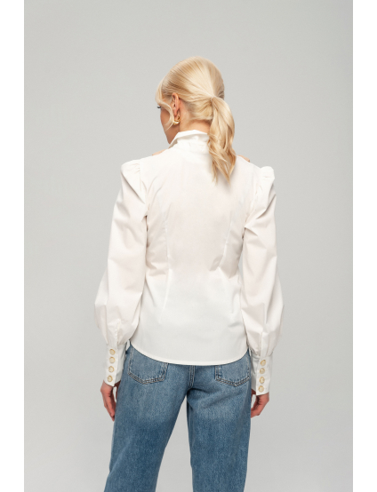 Картинка Біла блуза з рюшами